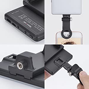  Newmowa 60 LED High Power Rechargeable Clip Fill Video  Conference Light with Front & Back Clip, Adjusted 3 Light Modes for Phone,  iPhone, Android, iPad, Laptop, for Makeup, TikTok, Selfie, Vlog 